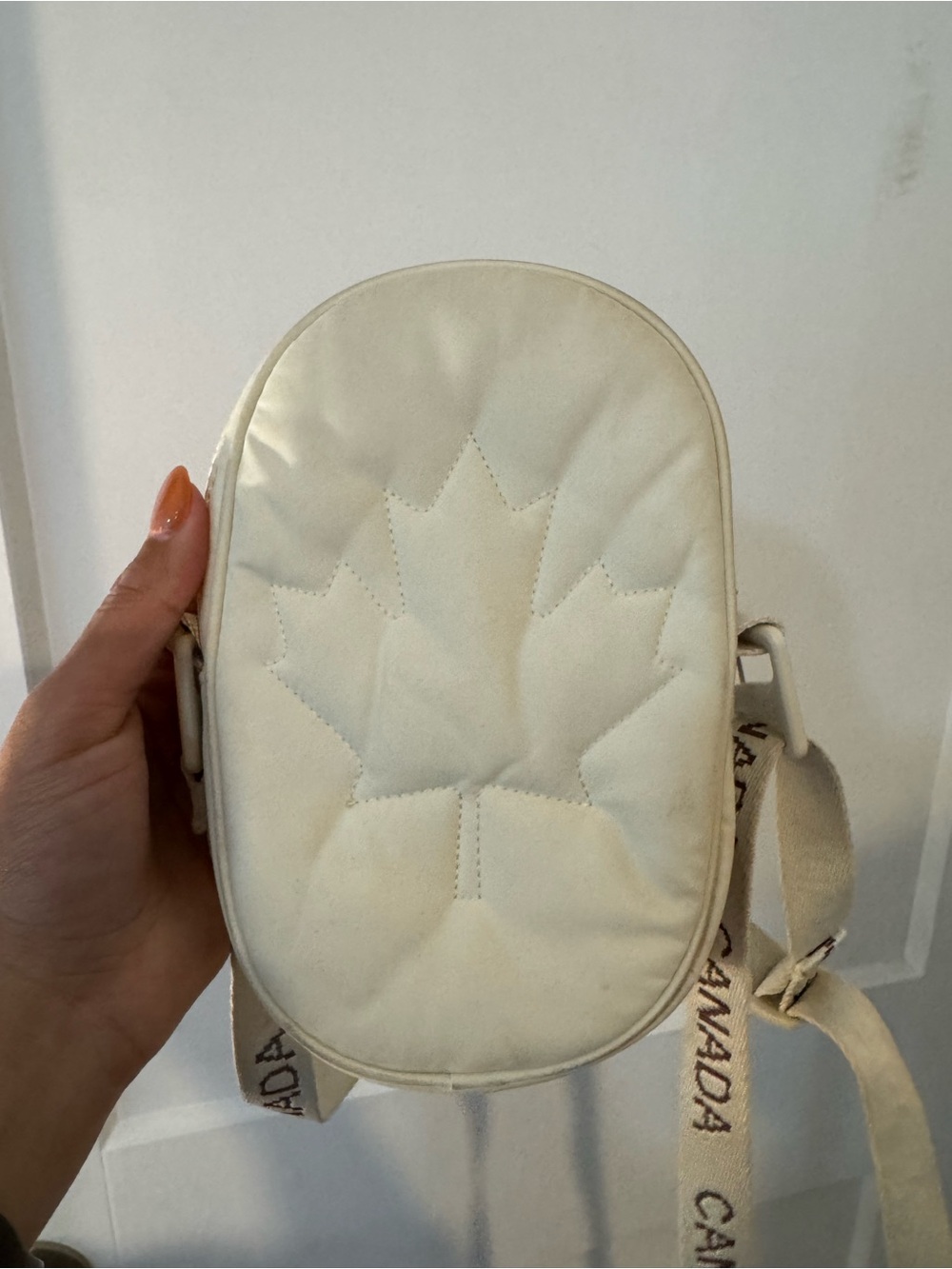 lululemon athletica Cream Quilted Maple Leaf Crossbody Bag